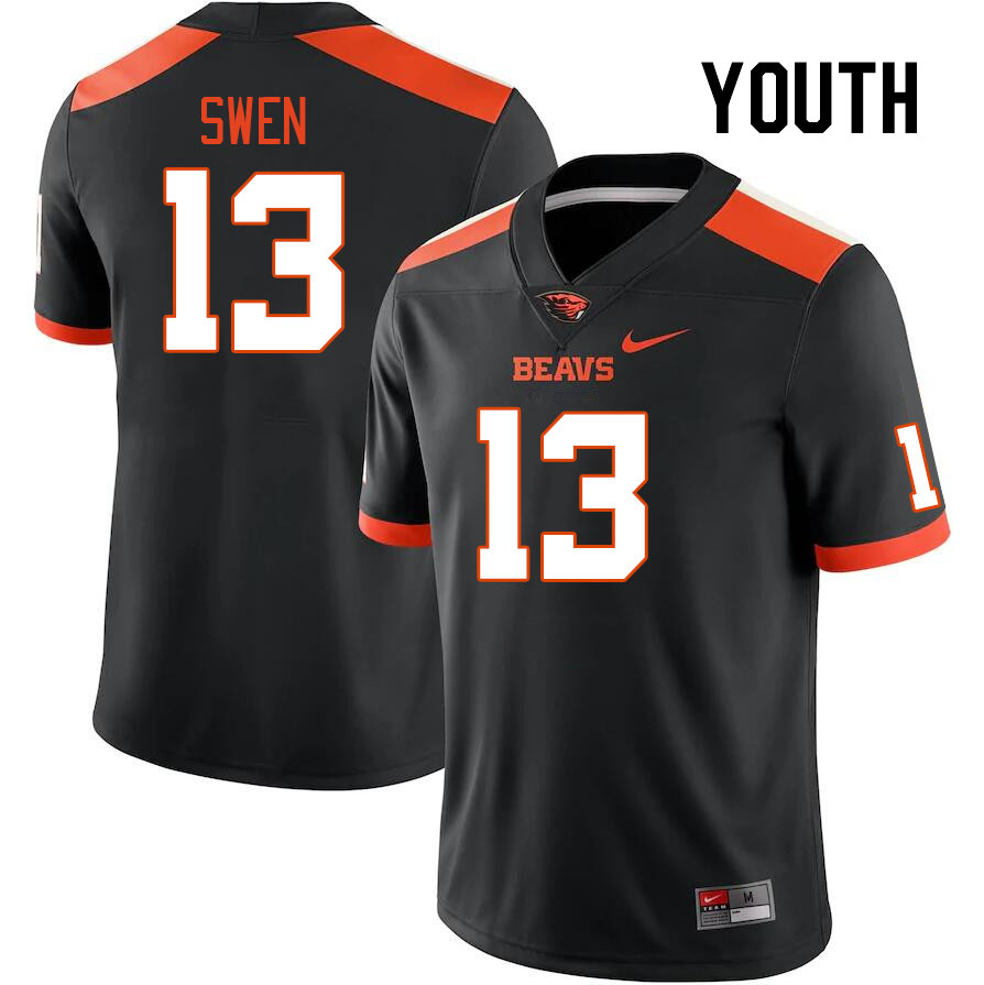 Youth #13 Joe Swen Oregon State Beavers College Football Jerseys Stitched Sale-Black - Click Image to Close